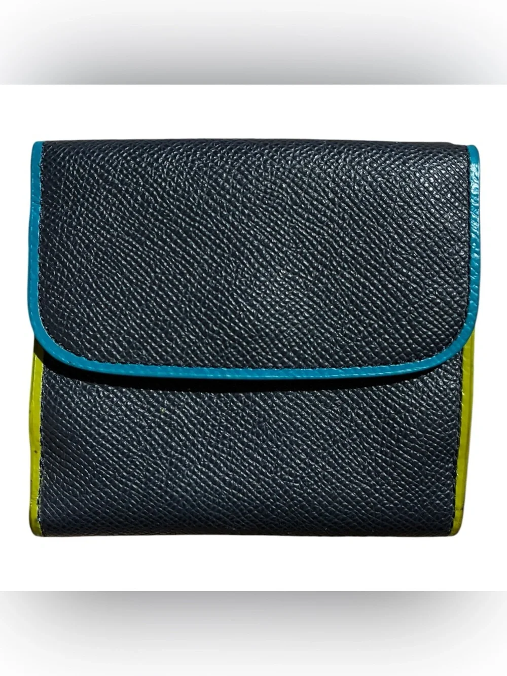 Coach Trifold Colorblock Textured Leather Wallet